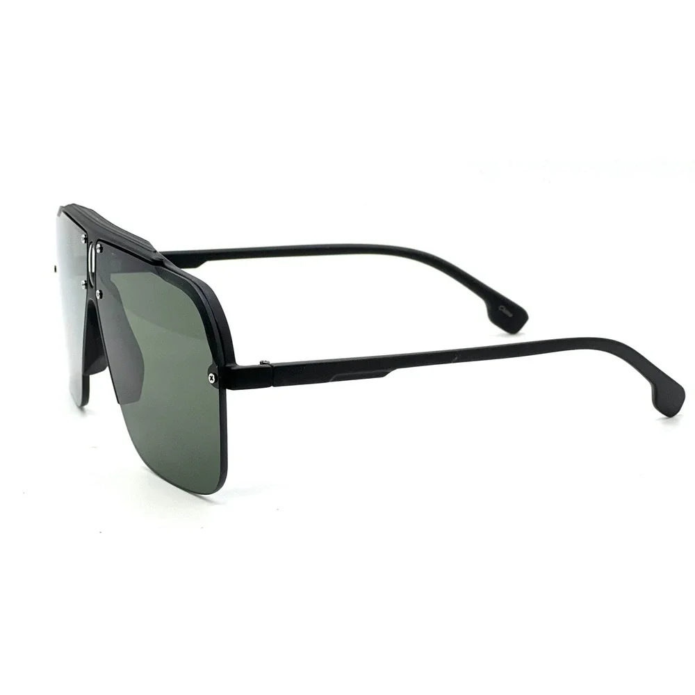 Women Oversize Shield Sunglasses Black Lens Luxury Rimless Bottom Square Shades‎